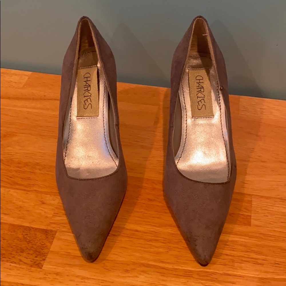 Charlies Gray Pointed Low Heals